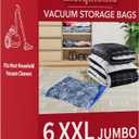 MEIQIHOME Vacuum Storage Bags, Space Saver Sealer Bags,Vacuum seal bags for clothing, Pillows, Comforters, Blankets, Bedding,Travel, 6XXL