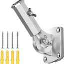 Stainless Steel Flag Pole Holder Heavy Duty Multi-Position Flag Pole Bracket Multi-Angle Adjustment wall mounting Bracket for 1 inch Flag Pole(Silver)