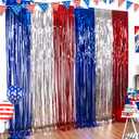 LOLStar 4th of July Decorations,Red White and Blue 3 Pack Tinsel Foil Fringe Curtains,4th of July Photo Booth Prop Streamer Backdrop for America Patriotic Party,Memorial Day,Independence Day,Labor Day (9.9 x 6.6 ft (3 Pack))