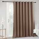 RYB HOME Hanging Room Divider - Wide Large Grommet Window Curtains for Sliding Glass Door/Doorway, Thermal Blackout Blind Sunlight/UV/Privacy Protection, Wide 100 in x Long 95 inch, Cappuccino