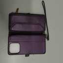 Defencase Compatible with iPhone 17 Case Wallet with RFID Blocking Card Holder for Women and Men, Fashion PU Leather Magnetic Snap Flip Zipper Strap Wallet Phone Case for iPhone 17 6.3", Purple