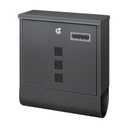 Wall Mount Locking Mailbox with Key - Large Capacity Outdoor Mail Box for Newspapers & Packages, Weatherproof Security Drop Box (11.8" L x 3.5" W x 14.6" H Gray)
