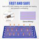 RIOGOO Pet Heating Pad, Electric Heating Pad for Dogs and Cats with Timer, 6 Level Adjustable Temperature Dog Heated Blanket (Blue, S: 20x15)