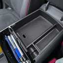Center Console Organizer Compatible with 2025 2026 Hyundai Tucson Hybrid/Plug-in Hybrid/Limited Accessories (Steering Wheel Shifter ONLY), Armrest Storage Box Middle Console Insert Tray