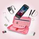 iDLEHANDS Hard Shell Carrying Case for Nintendo Switch 2 (2025), Ultra Slim Portable Travel Game Bag with Storage for 24 Game Cartridges & Accessories,Pink