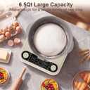 Electric Dough Maker with Ferment Function, 6.5QT Stand Dough Mixer, Dough Kneading Machine with 304 Stainless Steel Bowl, Removable Lid & Knob Control, Ideal for Bread, Pizza, Pasta - Almond Cream