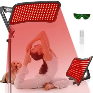 Red Light Therapy for Face Body, Advanced 2-in-1 Red Light Therapy Lamp with Desktop Stand, Tri-Wavelength 660nm, 850nm, 940nm Infrared Light Panel with Timer for Skin Care, Full Body Pain Relief