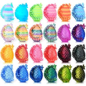 24P 3D Printed Dragon Eggs, Mystery Crystal Dragon Egg for Easter Basket Stuffers, Unique Easter Toys & Decor, Fantasy Tabletop Decor for Kids & Collectors