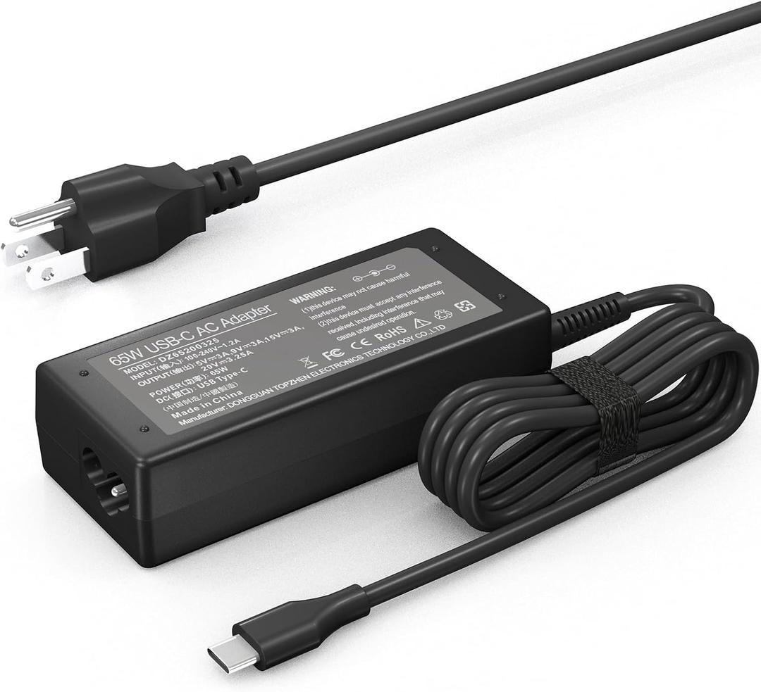 Dzytnsy 65W USB C Laptop Charger Compatible with HP Chromebook/Lenovo/Dell/Acer and More Chromebook Type C Power Cord