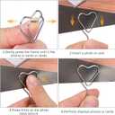 Heart-Shaped Photo Tree Holder Clip, 5-Branch Metal Desktop Gift Card Tree Stand, Silver Picture Holders for Tables, Photo Card Holder for Wedding Christmas Birthday Party Decor