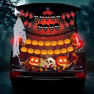 OHOME Halloween Decorations - 40 Pack Halloween Banner - Trunk or Treat Decorations for Indoor Outdoor - Halloween Garland for Door Wall - Hanging Halloween Decor Birthday Party Favors Supplies (Black and Red)