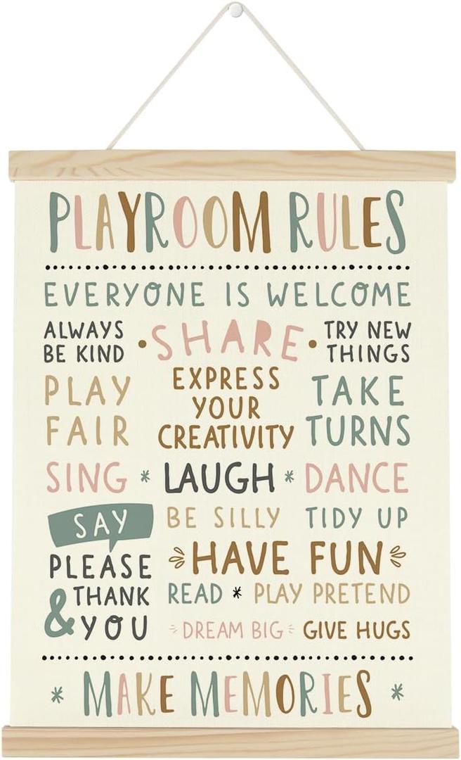 Playroom Decor Wall Art Poster Hanger Frame Boy Girl Nursery Decor Homeschool Toddler Toy Room Wall Artwork Poster, 11.8*15.7 inch