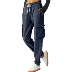 SPECIALMAGIC Women's Cargo Sweatpants Cotton Athletic Joggers 4 Pockets Sporty Pants XL