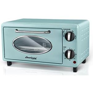 Elite Gourmet by Maximatic Americana Collection ETO147M Diner 50’s Retro Countertop Toaster oven, Bake, Toast, Fits 8” Pizza, Temperature Control & Adjustable 60-Minute Timer 1000W, 2 Slice, Mint