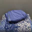 Mybedsoul Blue Boho Quilt Set King Size,3 Pieces Plaid Floral Bedspread Coverlet Set for All Season,Patchwork Reversible Bedding Set King 90"x104"