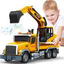 Kids Toys for 3 4 5 6 7 8 Years Old Boys, Large Excavator Truck Toy with Lights, Sounds, Toddler Friction Powered Truck Vehicle Toy for Boys Girls Christmas Birthday Gifts