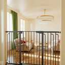Cumbor 36" Extra Tall Baby Gate for Stairs, 29.7-57" Extra Wide Dog Gate for Doorways Hallways, Pressure Mounted Child Gate for Wide Opening, Auto Close Personal Safety for Babies and Pets, Black