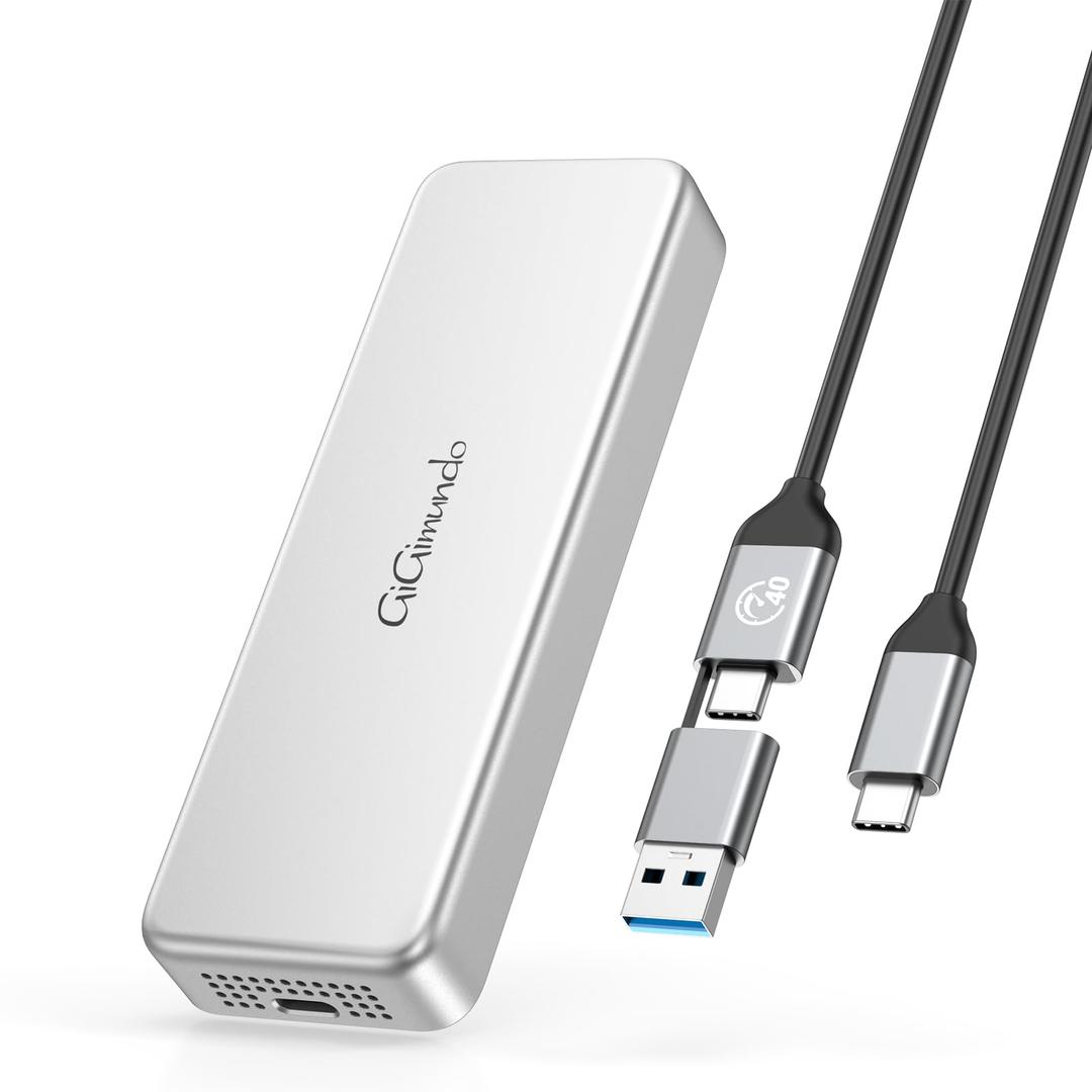 GiGimundo G40 USB4 40Gbps Portable SSD 4TB, CNC Crafted Aluminum, Built-in Active Turbo Fan External SSD for Content Creators and Creative Professionals, Up to 3200MB/S Ultra Fast Data Transfer