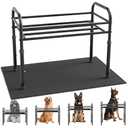 ADENGL Raised Dog Bowl Stand for XLarge & Large Dogs,Table Steel Frame Elevated Dog Bowls Stand with Mat,Non-Slip No Spill,Adjusts to 4 Heights 8.7-13.4", Holds 6-8.7" Diameter Bowl(Bowl Not Included)