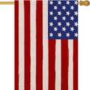 Vintage American US House Flag 28x40 Inch Double Sided Burlap Stars and Stripes Large Yard Flag Seasonal Patriotic Flag for Farmhouse Holiday Outside Outdoor Decoration