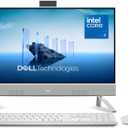 Dell 24 All-in-One Desktop ec24250-23.8-inch FHD Display, Intel Core 3 Processor 100U, Intel Graphics, 8GB DDR5 RAM, 512GB SSD, Windows 11 Home, Onsite Service+6 Months Retail Migrate - White