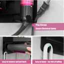 Aluminum Hair Tool Organizer Wall Mount & Countertop Hair Dryer Holder for Dyson Airwrap Styler and Supersonic Hair Dryer with 7 Slots Bathroom Accessories Rack, Black