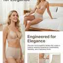 GAI YI 4Pack Women's High Waisted Underwear Moderate Tummy Control Shapewear Panties Stretch Lace Briefs for Women 2Black+2Skin 2XL