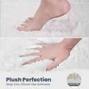PURRUGS Bathroom Rug Non-Slip Machine Washable 30" x 46", Super Absorbent and Quick Dry Shaggy Microfiber Bath Mat, Extra Soft and Plush Bath Rug for Bathtub, Shower, and Sink, White