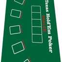 nuveti Poker Mat - 94 x47inch Non-Slip Poker Table Game Mat - Portable Rubber Waterproof Poker mat for Table 8-10 Player Card Game