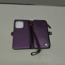 Defencase for iPhone 15 Pro Magnetic Wallet Case Compatible with Magsafe with RFID Blocking Zipper Strap Card Holder for Women, PU Leather Detachable Phone Case for iPhone 15 Pro (6.1 inches), Purple