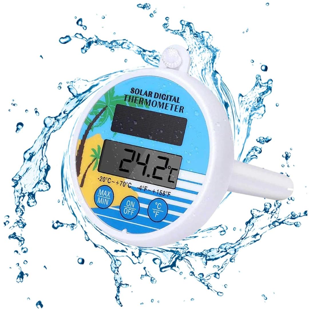 Digital Solar Pool Thermometer Floating Water Thermometer Temperature Gauge for Hot Tub Bath Spa, Summer