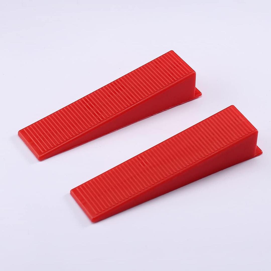 400 Pcs Reusable Tile Leveling System Wedges Kit for 1/8", 1/16", 1/32" Spacers - Tile Leveler Installation Tools for Perfect Tile Alignment(Red, 400)