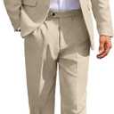 COOFANDY Men Suits Classic Fit 2 Piece Suit Set One Button Casual Blazer Wedding Bussiness Suit Separates (S)