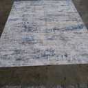 8x10 Area Rugs for Living Room Rug Washable: Abstract Large Rug for Dining Room Bedroom Carpet Non Slip 8 by 10 Indoor Modern Nursery Home Office Blue Grey (8' x 10')