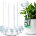 Mission Gallery Clear Plant Watering Globes Set of 6 - Large Self Watering Globes for Indoor & Outdoor Plants - Automatic, Glass Watering Bulbs for Daily Use, Plant Watering Devices