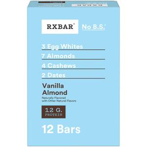 RXBAR Protein Bars, Protein Snack, Snack Bars, Vanilla Almond, 22oz Box (12 Count) (EXP 11/17/26)