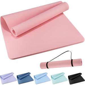 Extra Wide Yoga Mat 72" x 32", 6mm Non Slip TPE Exercise Mat with Carrying Strap, Large Workout Mat for Yoga, Pilates, Stretching, HIIT & Home Gym