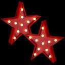 Tarpop 2 Pcs Star Plastic Night Light Battery Operated LED Marquee Light Star Sign Room Wall Lamp for Movie Night Supplies Carpet Party Decorations Christmas Theater(Glitter Red)