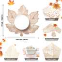 Fall Leaf Placemats Set of 8,Thanksgiving Placemats Harvest Maple Placemats 16X17inch for Party, Holiday and Wedding Table DecorChampagne Gold