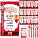 Marspark 30 Set Santa Gifts Bulk Christmas Ballpoint Pens and Greeting Cards Set with Bag Twist Ties for Employee Coworker Teacher Student School Office Home Party Favor