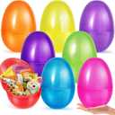 8 Pcs Jumbo Easter Eggs,10 Inch Easter Eggs, Plastic Fillable Easter Egg, Empty Big Easter Egg for Easter Basket Stuffers Easter Decoration, Easter Hunt Party Favors