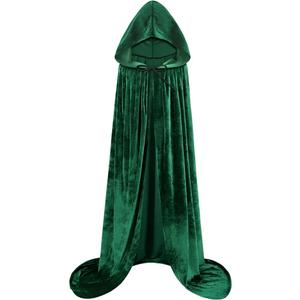 Sarfel Hooded Cloak Velvet Cape with Hood Halloween Capes Women Witch Costume Vampire Cloak Wizard Robe Men Cosplay Costume