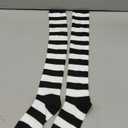 Fun Costumes Witch Striped Knee High Socks Black & White Cotton Stretch Stockings