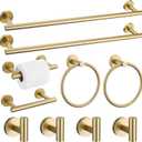 10 Pieces Brushed Gold Bathroom Hardware Towel Bar Set for Bathroom Wall, 23.6Inch Bathroom Accessories Set Upgraded Bathroom Towel Holder, Stainless Steel Towel Racks Bathroom Wall Mounted