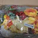 PureCosy Fall Centerpiece for Table, Handmade Realistic Silk Floral Arrangement with Peonies, Roses, Berries & Foam Pumpkins Thanksgiving Centerpiece and Autumn Harvest Table Decor for Dining Table