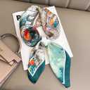 Fashion Hair Scarf for Women Soft Silk Feeling Head Scarves Head Wrap Square Bandanas 27.5 27.5 inches