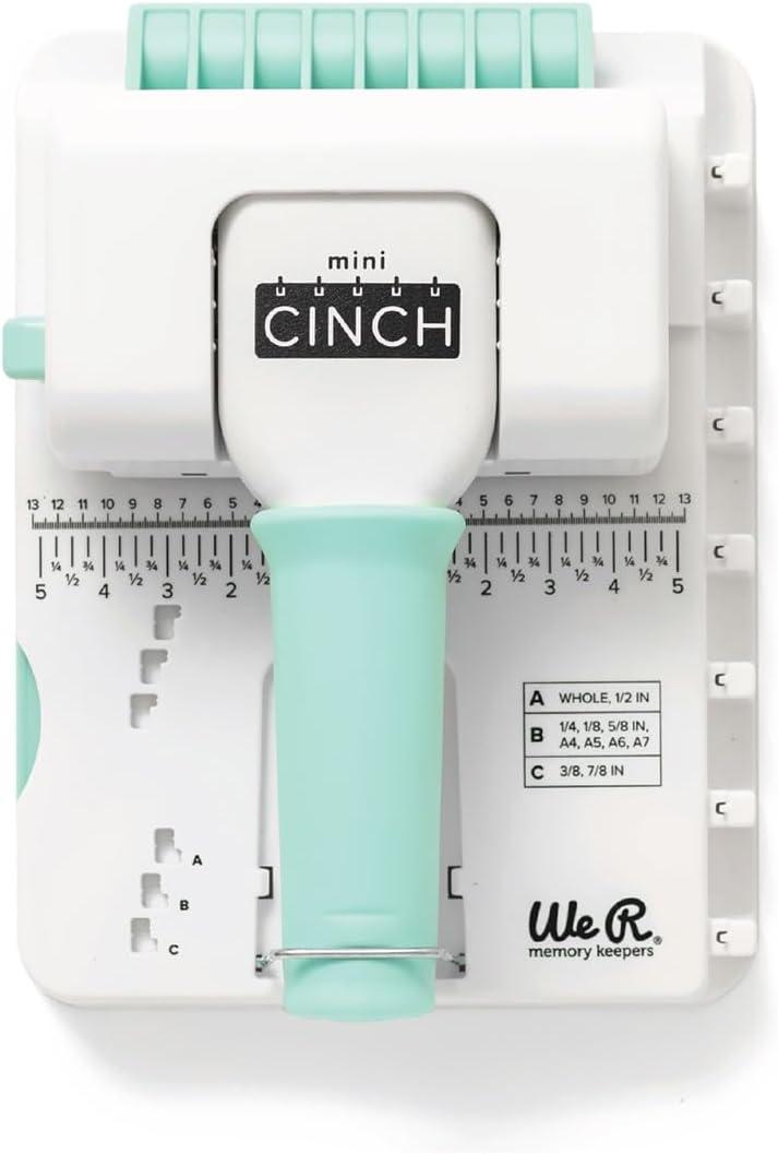 We R Memory Keepers Mini Cinch Bookbinding Machine - Small Craft Tool Compatible with Wire or Spiral Coils - Make Professional Books, Notebooks, Calendars, and Journals