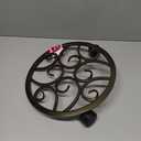 Cast Iron Plant Caddy with Wheels, Heavy Duty Rolling Flower Pot Stand, Decorative Victorian Style Plant Dolly for Indoor Outdoor Use