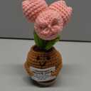 Gossby Handmade Crochet - Inspirational, Mental Health, Mothers Day, Birthday Gift for Mom, Sister, Friend, Coworker - Crochet Doll with Card - Tulip Flower Crochet