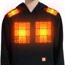 CAFORU Heated Pullover Hoodie with 5-Zone Heating&7.4V Battery Pack, Fast Warm-Up Unisex Sweatshirt for Outdoor Work, M